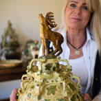 Rosalind Smith at work in her studio 2017
